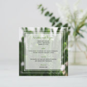 Green Succulents Grass Natuur Foto Modern Wedding Menu (Staand voorkant)