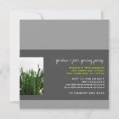 Green Succulents Grass Plant Foto Moderne Partij Kaart (Achterkant)