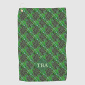 Green Succulents Lattice Pattern Golf Towel Golfhanddoek (Voorkant)