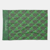Green Succulents Lattice Pattern Kitchen Towels Theedoek (Horizontaal)