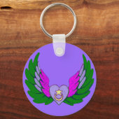 Green Sufi Winged Heart-hoofdketen Sleutelhanger (Voorkant)