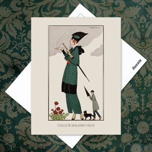 Green Suit George Barbier Mode Portrait Briefkaart