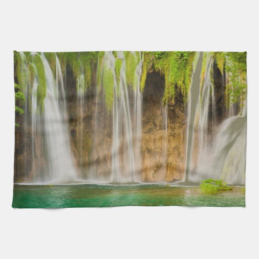 Green Summer Waterfall Theedoek (Horizontaal)