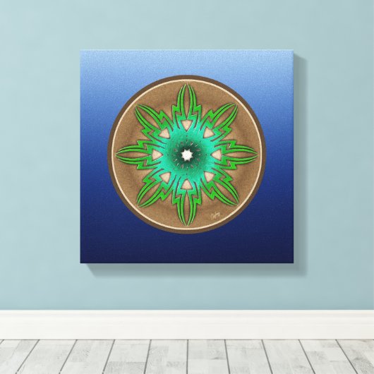 Green Sun Canvas Afdruk (Insitu (Houten vloer))