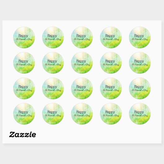 Green Sun Happy St Patrick's Day Ronde Sticker (Vel)