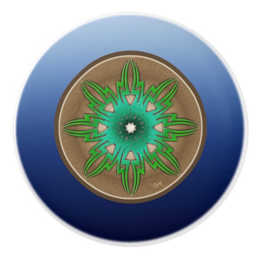 Green Sun Keramische Knop (Voorkant)