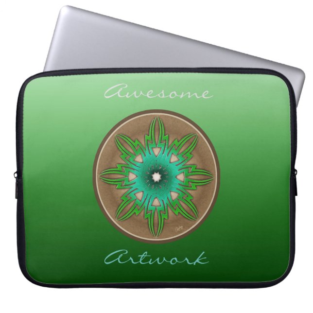 Green Sun Laptop Sleeve (Voorkant)