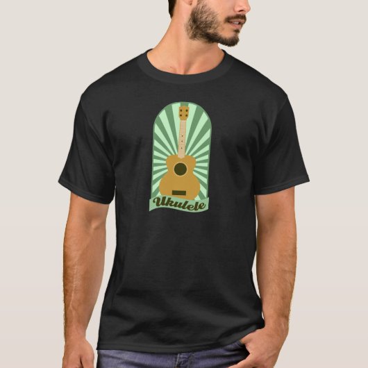 Green Sunburst Ukulele T-shirt (Voorkant)