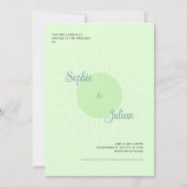 Green Sunburst Wedding Invitations Kaart (Voorkant)