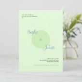Green Sunburst Wedding Invitations Kaart (Staand voorkant)
