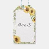 Green Sunflower Eucalyptus String Lights Wedding Cadeaulabel (Achterkant)