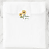 Green Sunflower Floral Pattern Dank je wel! Ronde Sticker (Tas)
