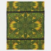 Green Sunshine Flower Fleece Deken (Voorkant)