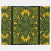 Green Sunshine Flower Fleece Deken (Voorkant (Horizontaal))