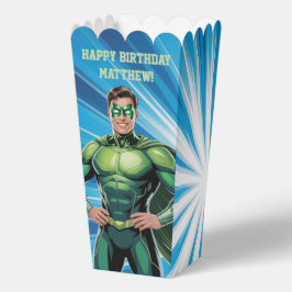 Green Superhero Boys Birthday Party Bedankdoosjes