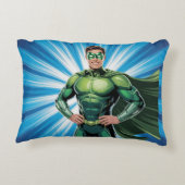 Green Superhero Boys Birthday Party Gift Accent Kussen (Achterkant)