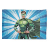 Green Superhero Boys Birthday Party Gift Kussensloop (Achterkant)