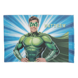 Green Superhero Boys Birthday Party Gift Kussensloop