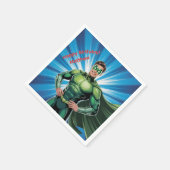 Green Superhero Boys Birthday Party Servet (Hoek)