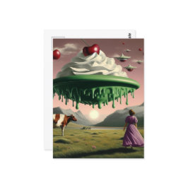 Green Surreal Sweet Treat Briefkaart