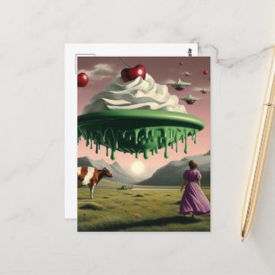 Green Surreal Sweet Treat Briefkaart