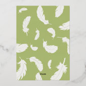 Green Swan Baby Folie uitnodiging (Achterkant)