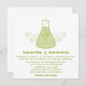 Green Sweet Chemistry Wedding Invite Kaart (Voorkant / Achterkant)