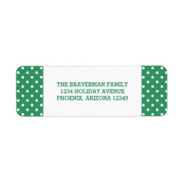 Green Sweet Polka Dot Holiday Adresetiketten Etiket