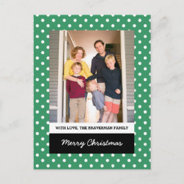 Green Sweet Polka Dot Holiday Foto Briefkaart