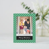 Green Sweet Polka Dot Holiday Foto Briefkaart (Staand voorkant)
