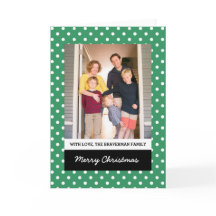 Green Sweet Polka Dot Holiday Foto Wenskaart