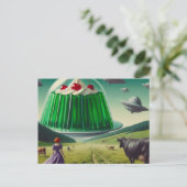 Green Sweet Treat UFO's slagroom en kers Briefkaart (Staand voorkant)