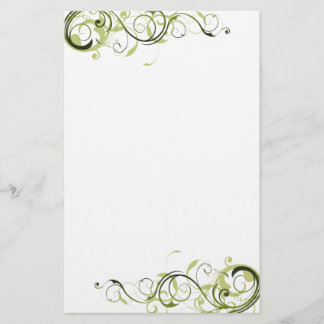 Green Swirl Briefpapier