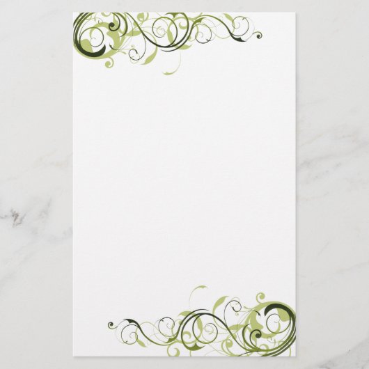 Green Swirl Briefpapier (Voorkant)
