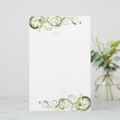 Green Swirl Briefpapier (Staand voorkant)