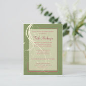 Green Swirl Bruids Douche Uitnodiging Briefkaart (Staand voorkant)