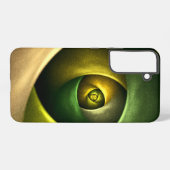 Green Swirl Floral Modern Abstract Art Pattern #23 Samsung Galaxy Hoesje (Achterkant horizontaal)