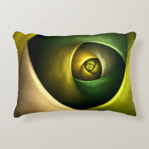 Green Swirl Floral Modern Abstract Kunstpatroon #2 Accent Kussen