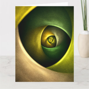 Green Swirl Floral Modern Abstract Kunstpatroon #2 Bedankkaart