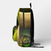 Green Swirl Floral Modern Abstract Kunstpatroon #2 Bedrukte Rugzak (Rechts)