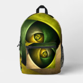 Green Swirl Floral Modern Abstract Kunstpatroon #2 Bedrukte Rugzak (Voorkant)