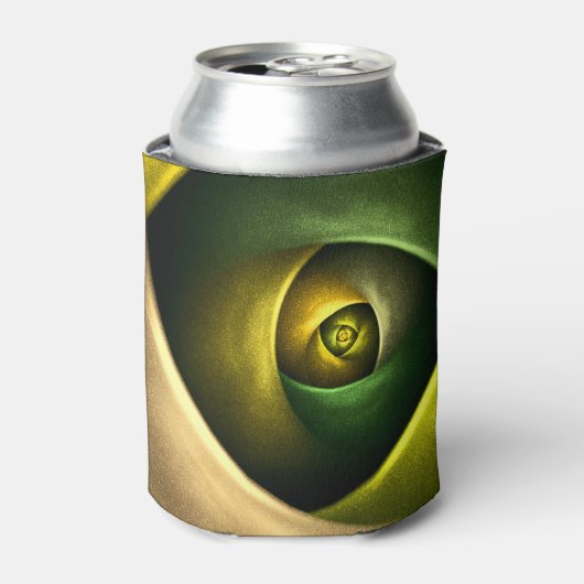 Green Swirl Floral Modern Abstract Kunstpatroon #2 Blikjeskoeler (Blikje Voorkant)