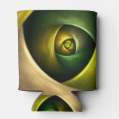 Green Swirl Floral Modern Abstract Kunstpatroon #2 Blikjeskoeler (Achterkant)