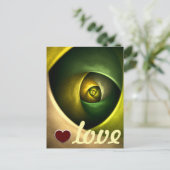 Green Swirl Floral Modern Abstract Kunstpatroon #2 Briefkaart (Staand voorkant)