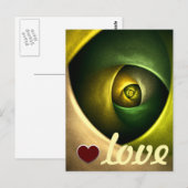 Green Swirl Floral Modern Abstract Kunstpatroon #2 Briefkaart (Voorkant / Achterkant)