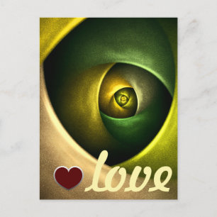 Green Swirl Floral Modern Abstract Kunstpatroon #2 Briefkaart