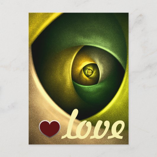 Green Swirl Floral Modern Abstract Kunstpatroon #2 Briefkaart (Voorkant)