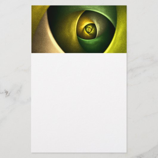 Green Swirl Floral Modern Abstract Kunstpatroon #2 Briefpapier (Voorkant)