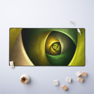 Green Swirl Floral Modern Abstract Kunstpatroon #2 Bureaumat