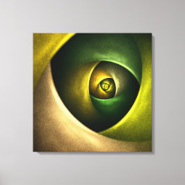 Green Swirl Floral Modern Abstract Kunstpatroon #2 Canvas Afdruk